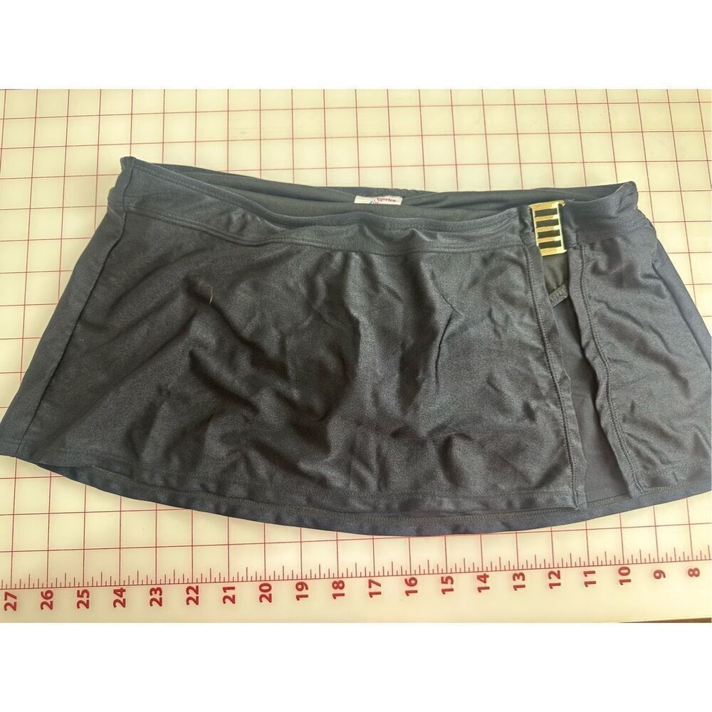 Catalina size M black swim Skort with gold buckle and slit